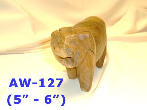 AW127   6" AFRICAN WOOD CARVED LION         