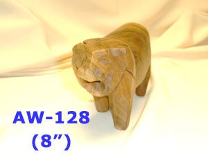 AW127   8" AFRICAN WOOD CARVED LION         