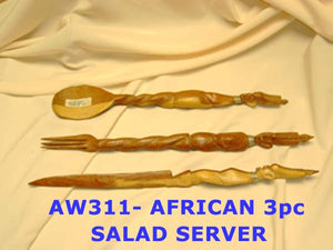 AW311 AFRICAN 3 PIECE SALAD SEVERS (NATURAL)          