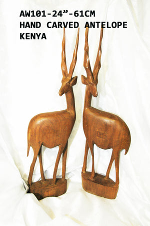 AW 101 24" Hand Carved Wooden Antelope 24inches(H)         