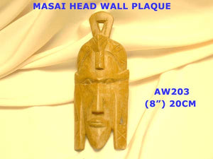 AW203 AFRICAN MASAI HEAD WALL PLAQUE          