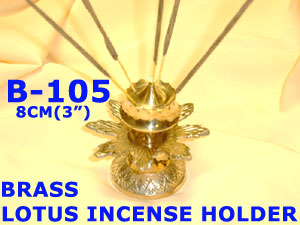 B 105 BRASS LOTUS INCENSE HOLDER          
