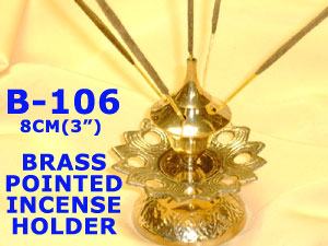B 106 BRASS POINTED INCENSE HOLDER          