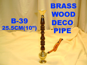 B 39 BRASS WOOD DECO PIPE   10"        