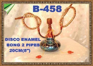 B 458 DISCO ENAMEL BONG 2 PIPES         