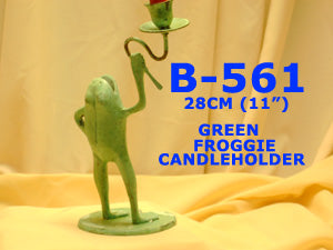 B 561 GREEN FROGGIE CANDLEHOLDER         