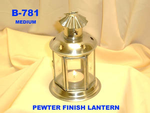 B 781 PEWTER FINISH LANTERN         
