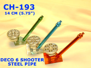 CH 193 DECO SIX SHOOTER PIPE   ASSORTED COLOURS        