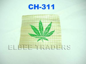 CH 311 BAMBOO LEAF ROLLING MAT  CANNABIS LEAF (6" X 6")         