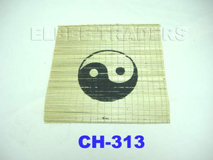 CH 313 BAMMBOO ROLLING MAT WITH YING YANG (6" X 6"0         