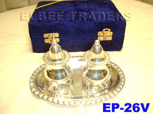 EP 26V SILVERPLATED 3 PIECE CONDIMENT SET BOX          