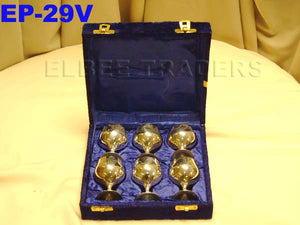 EP 29 SILVERPLATED 6 PIECES BRANDY GOBLETS IN VELVET BOX         