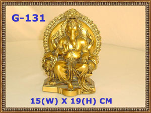G 131 LARGE AURA GANESHA SITTING ON THRONE         
