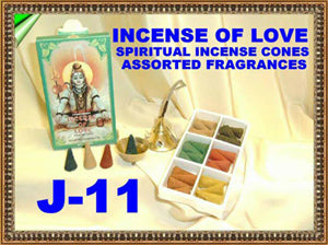 J 11RN INCENSE OF LOVE ROSE+NQUEEN FRAGRANCES CONES         
