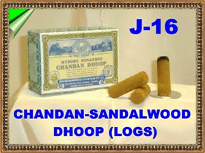 J 16 CHANDAN  SANDALWOOD DHOOP LOGS         
