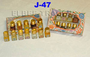 J 47 12 ASSORTED ALCOHOL FREE PERFUME OILS IN A GIFT PACK         