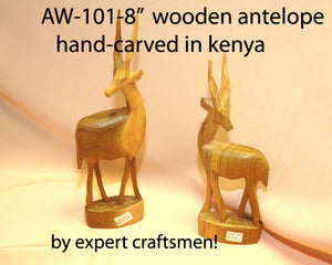 AW 101 04  Hand Carved Wooden Antelope 4"(H) 99p        