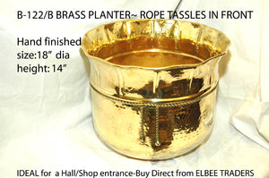 B 122B BRASS PLANTER EXCLUSIVE PRICE 18"dia          