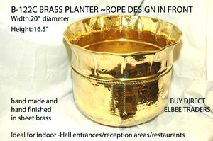 B 122C BRASS PLANTER EXCLUSIVE PRICE 20"dia          
