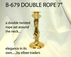 B 679 BRASS DOUBLE ROPE CANDLE STICK          