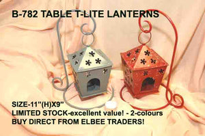 B 782 METAL T LITE TABLE LANTERNS 11 12" SPECIAL OFFER      
