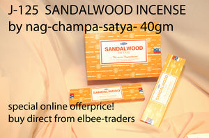 J 125 NAG CHAMPA SANDALWOOD INCENSE 40GM       