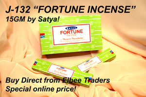 J 132 NAG CHAMPA FORTUNE INCENSE 15GM  63p     