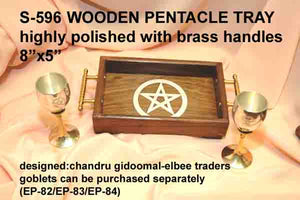S 596 PENTACLE TRAY WOODEN FAB NEW ITEM!        