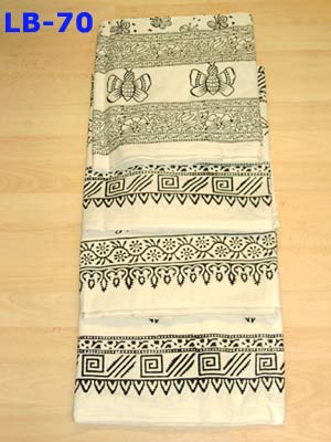 LB 70 SINGLE BEDSPREAD (THROW) BLACK ON WHITE=         