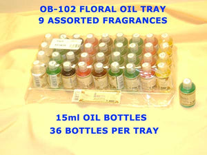 OB 102 ANGELS FLORAL OIL TRAY 15ml ASSORTED  FRAGRANCES         