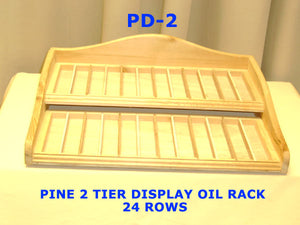 PD 2 SHEESHAM WOOD  2 TIER DISPLAY RACK/24 ROWS         