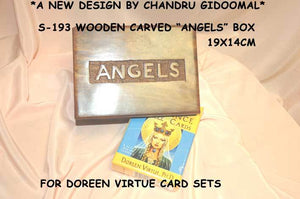 S 191 ANGELS CARVED BOX FOR DOREEN VIRTUE DECKS         
