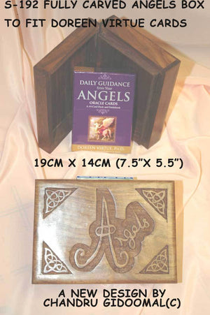 S 192 CARVED ANGELS WOODEN BOX DOREEN VIRTUE        