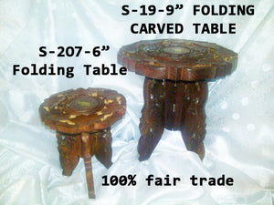 S 207 WOODEN CARVED TABLE 6" FOLDNG       