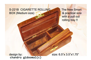 S 221B CIGARETTE ROLLING BOX(M BRASS AMSTERDAM TOP) 6.5"X3.5        