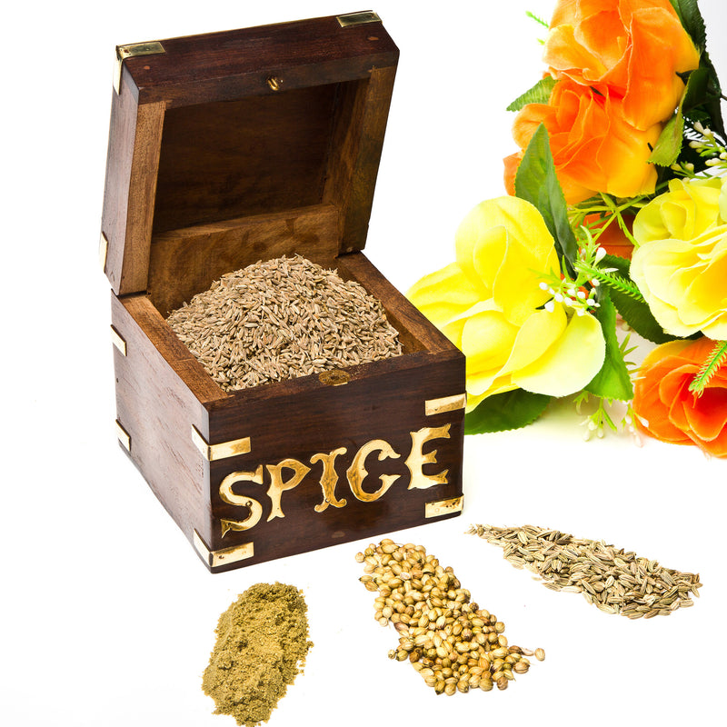 Hand Carved SPICE Box – Elbee Traders