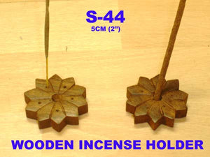 S 44 WOODEN TIBETAN/INCENSE HOLDER         