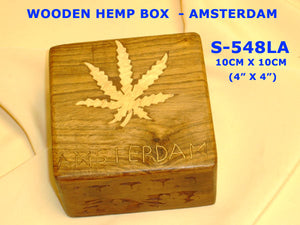 S 548LA WOODEN HEMP BOX   AMSTERDAM (4" X 4")        