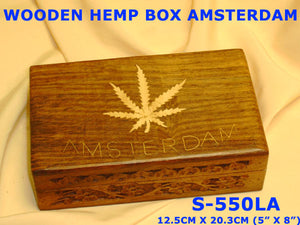 S 550LA WOODEN HEMP BOX   AMSTERDAM (5" X 8")        