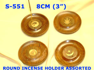 S 551 ROUND INCENSE HOLDERS  ROUND 3"       