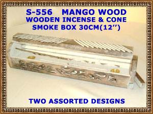 S 556A MANGO WOOD  INCENSE & CONE SMOKE BOX 40pc        