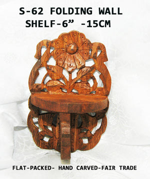 S 62 WOODEN FOLDING WALL SHELF 6"         
