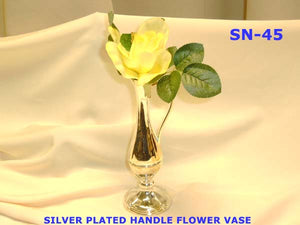 SN 45 SILVER PLATED FLOWER VASE WITH HANDLE         