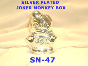 SN 47 SILVER PLATED JOKER MONEY BOX         