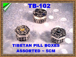 TB 102 TIBETAN PILL BOXES ASSORTED         