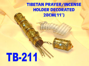 TB 211 TIBETAN PRAYER AND INCENSE HOLDER DECORATED         