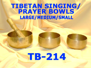 TB 214 TIBETAN SINGING AND PRAYER BOWLS SET OF 3         