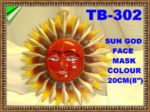 TB 302 TIBETAN SUN GOD FACE MASK COLOUR         