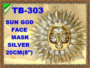 TB 303 TIBETAN SUN GOD FACE MASK SILVER         