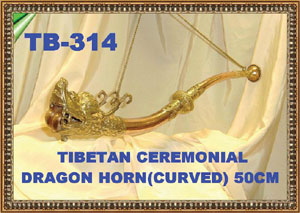 TB 315 TIBETAN CEREMONIAL DRAGON HORN (STRAIGHT)         